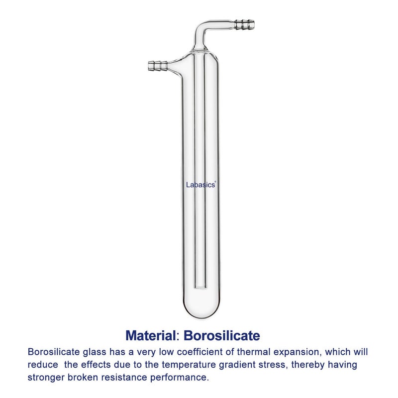 Labasics Glass Vacuum Cold Trap, One-Piece Borosilicate Glass Vacuum Trap with Hose Connection for Lab Use, 10mm Serrated Hose, 200mm Length - Image 3